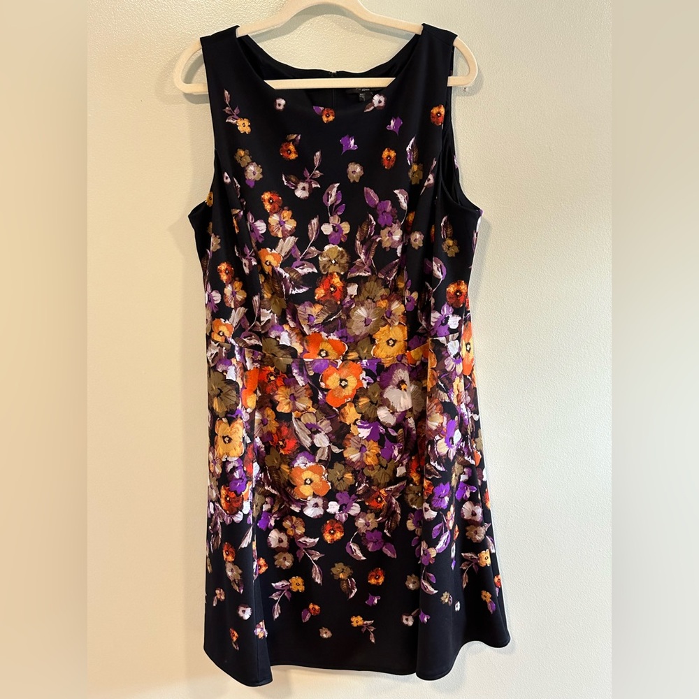 Black Floral Sleeveless Dress